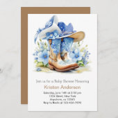 カウボーイハットとブーツWhimsy赤ちゃんシャワー 招待状 (正面/裏面)