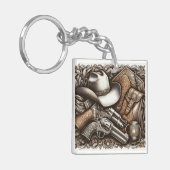 カウボーイハットと銃でワイルドウェスト キーホルダー (正面左)