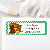 カウボーイハットのクリスマステディベア ラベル (インサイチュ)