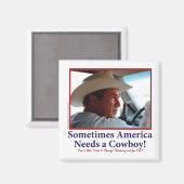 カウボーイハットのジョージWブッシュ マグネット (正面/裏面)