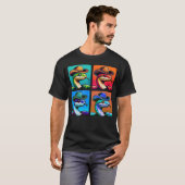 カウボーイハットをかぶったスネーク 楽しい動物 スネークのコウボーイ Tシャツ (正面フル)