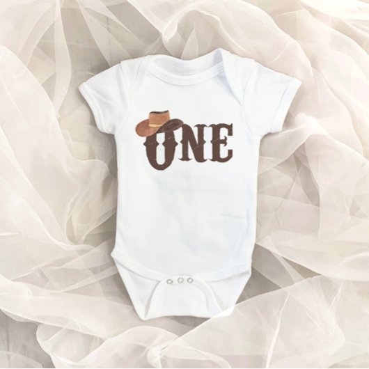 カウボーイハットをテーマにした1st誕生日ベビーボディスーツ ベビーボディスーツ