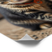 カウボーイハットを着たトロッコ猫 ポスター (角)