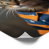 カウボーイハットを着たトロッコ猫 ポスター (角)