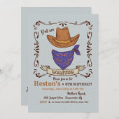カウボーイハットアンドブルーバンダナ2招待状 招待状 (正面/裏面)