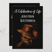 カウボーイハットアンドブーツお祝いオブライフ 招待状 (正面/裏面)