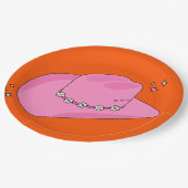 カウボーイハットオレンジとピンク ペーパープレート (アングル)