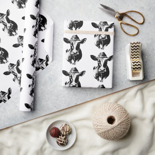 カウボーイハットカウウエスタンファームランチスタイル ラッピングペーパー (クラフト)