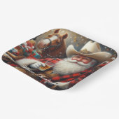 カウボーイハットクリスマスのサンタクロース ペーパープレート (傾斜あり)