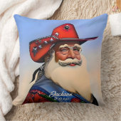 カウボーイハットクリスマスのタンサンタクロース クッション (ブランケット)