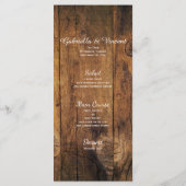 カウボーイハットサンフラワーズバーンウッド結婚ズメニュー メニュー (裏面)