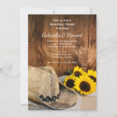 カウボーイハットサンフラワーバーンドー結婚ズリハーサルディナー 招待状 (正面)