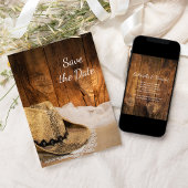 カウボーイハットバーンウッドウェスタンウェスタンウェディングデートを保存 招待状