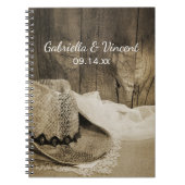 カウボーイハットバーンウッドカントリーウェスタン結婚ズ ノートブック (正面)