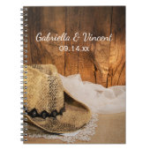 カウボーイハットバーンウッドカントリーウェスタン結婚ズ ノートブック (正面)