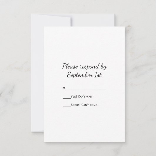 カウボーイハットバーンウッドカントリーウェディングRSVPセピア 出欠カード (裏面)