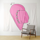 カウボーイハットピ名門私立校風のンク タペストリー (インサイチュ(横))