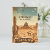 カウボーイハットベビーシャワー サンキューカード (スタンド正面)