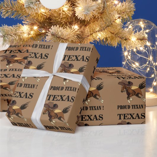 カウボーイハットホース誇りを持ったタンテキサス州 ラッピングペーパー (クリスマス)