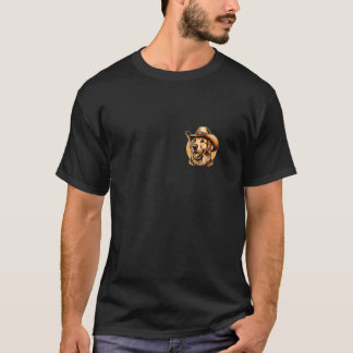 カウボーイハットワイルドウエスタンゴールデンレトリバードッグ恋人 Tシャツ