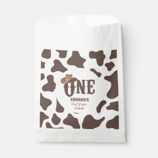 カウボーイハットワン最初のロデオ1番目の誕生日パーティー フェイバーバッグ (正面)