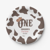 カウボーイハットワン最初のロデオ1番目の誕生日パーティー ペーパープレート (正面)