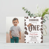 カウボーイハットワン最初のロデオ1番目の誕生日パーティー 招待状 (スタンド正面)