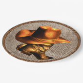 カウボーイハット及びブーツ ペーパープレート (アングル)