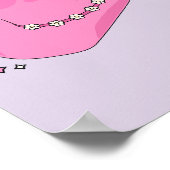 カウボーイハット名門私立校風のパープルとピンク ポスター (角)