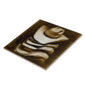 カウボーイハット素朴ズカントリー西部写真機 タイル (側面)