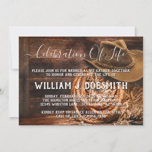 カウボーイハット記念サービスの発表 招待状 (正面)