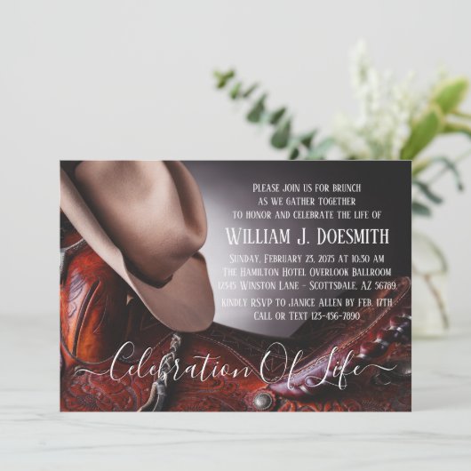 カウボーイハット鞍葬儀追悼法会 招待状 (スタンド正面)