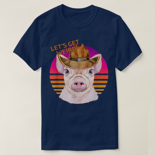 カウボーイハット風変わりでカウボーイシェリフ豚になりよう Tシャツ (デザイン正面)
