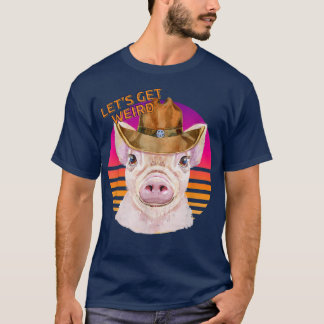 カウボーイハット風変わりでカウボーイシェリフ豚になりよう Tシャツ