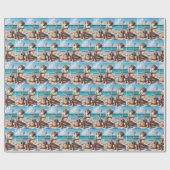 カウボーイハット、ギター、ビーチ砂のブーツ ラッピングペーパー (フラット)