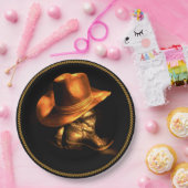 カウボーイハット&ブーツ ペーパープレート (パーティー)