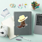 カウボーイハット(黄色)とカウボーイブーツ シール (iPadカバー)