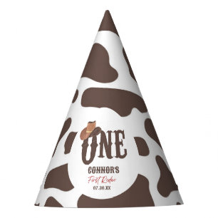 カウボーイハットONE First Rodeo 1st誕生日パーティー帽子 パーティーハット