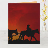 カウボーイハッピートレイル大誕生日カード カード (黄色い花)