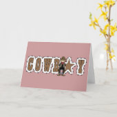 カウボーイハッピーバースデーウィッシュ – 西部 カード (黄色い花)