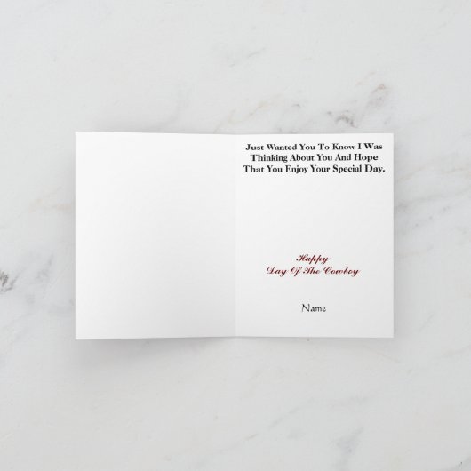 カウボーイハローカードの国家の日 カード (内部)