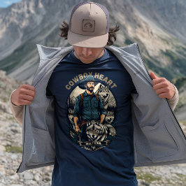 カウボーイハート&ウルフソウル – ワイルドスピリット Tシャツ