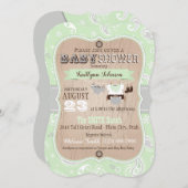 カウボーイバンダンナジャンパー赤ちゃんシャワー 招待状 (正面/裏面)