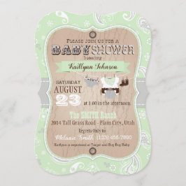 カウボーイバンダンナジャンパー赤ちゃんシャワー 招待状