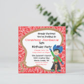 カウボーイバースデーパーティーのラッソ招待状カード 招待状 (スタンド正面)