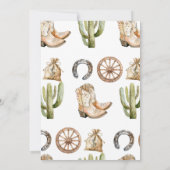 カウボーイバースデーパーティーの招待 招待状 (裏面)