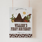 カウボーイバースデーパーティーまたはベビーシャワー歓迎サイン ポスター