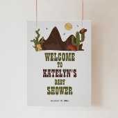 カウボーイバースデーパーティーまたはベビーシャワー歓迎サイン ポスター