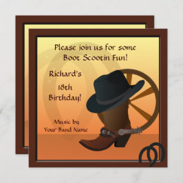 カウボーイバースデーパーティーカスタム招待状 招待状