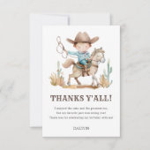 カウボーイバースデーパーティーサンキューカード サンキューカード (正面)